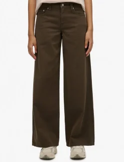 Pure Cotton Mid Rise Wide Leg Jeans