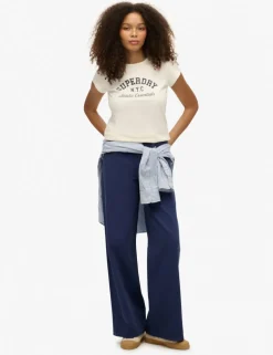 Pure Cotton Mid Rise Wide Leg Jeans