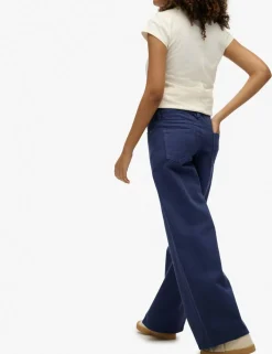 Pure Cotton Mid Rise Wide Leg Jeans