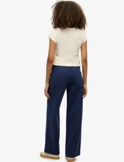 Pure Cotton Mid Rise Wide Leg Jeans