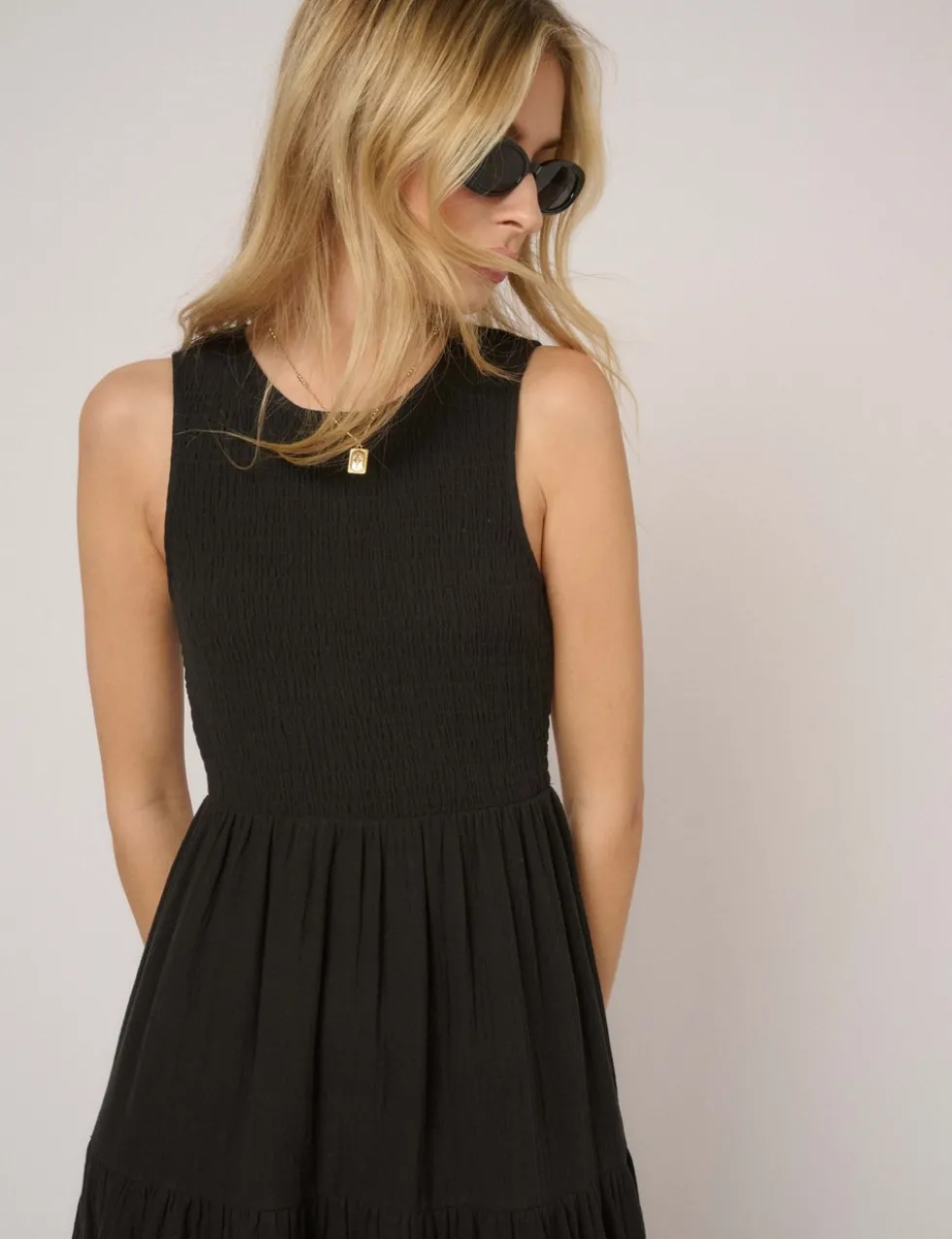 Pure Cotton Midaxi Tiered Dress