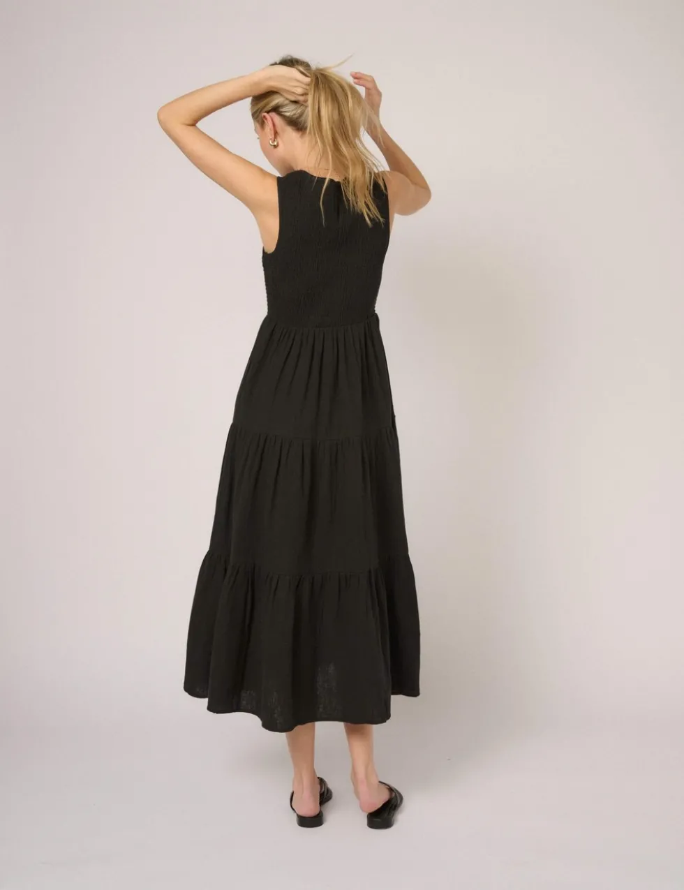 Pure Cotton Midaxi Tiered Dress