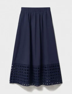 Pure Cotton Midi A-Line Skirt
