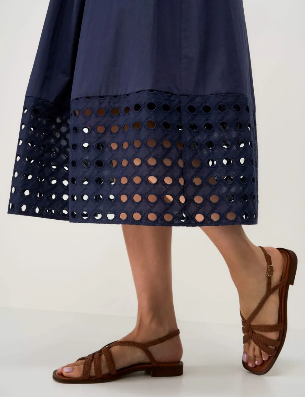 Pure Cotton Midi A-Line Skirt