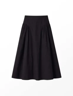 Pure Cotton Midi A-Line Skirt