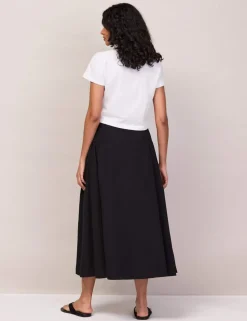 Pure Cotton Midi A-Line Skirt
