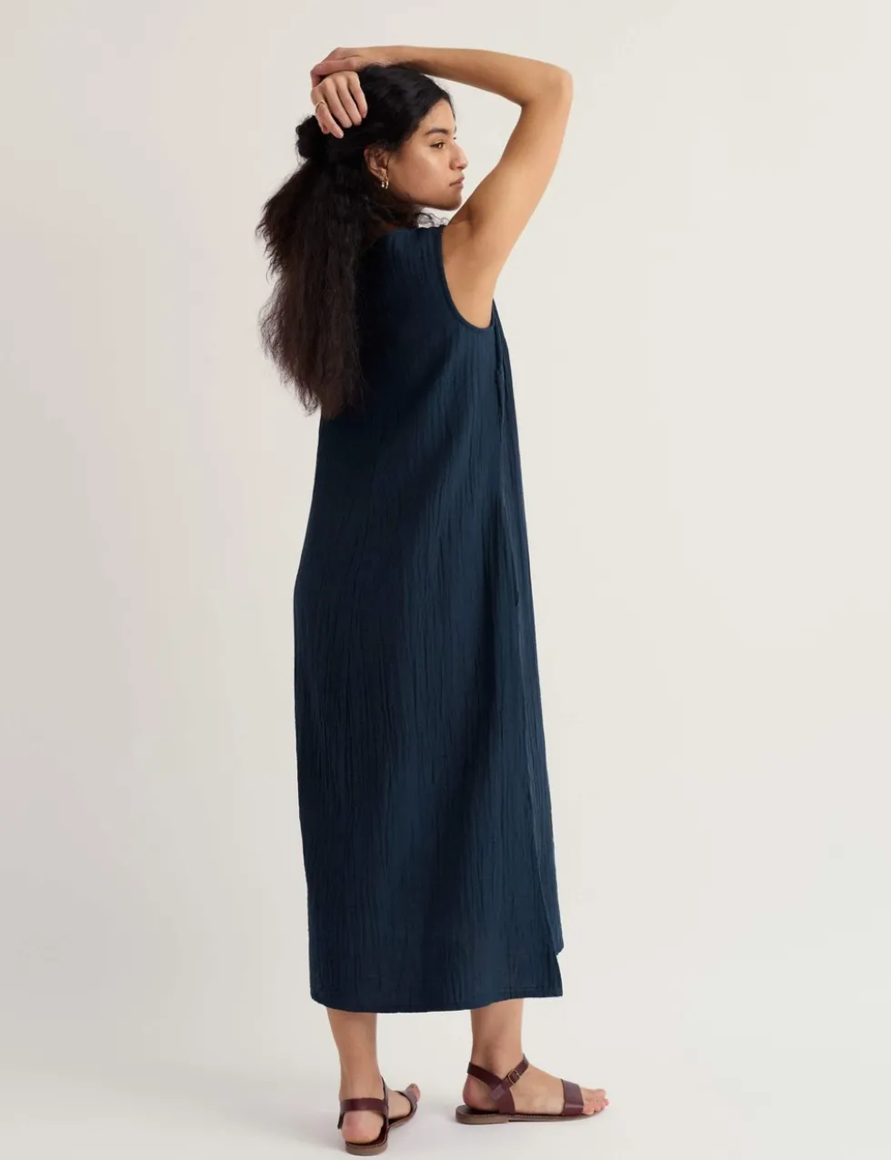 Pure Cotton Midi Shift Dress