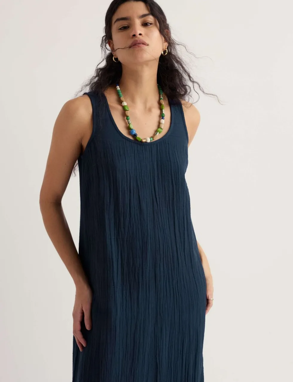 Pure Cotton Midi Shift Dress