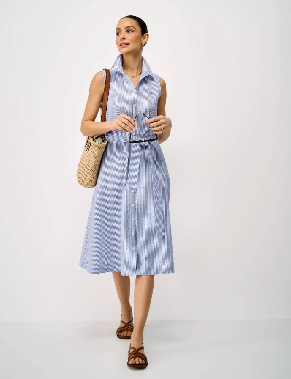 Pure Cotton Midi Shirt Dress