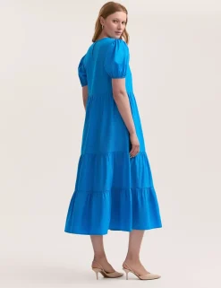 Pure Cotton Midi Tiered Dress