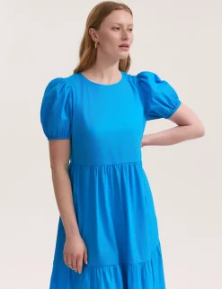 Pure Cotton Midi Tiered Dress