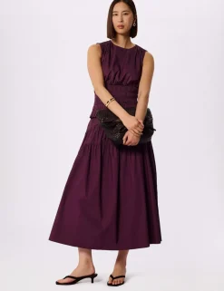 Pure Cotton Midi Tiered Skirt