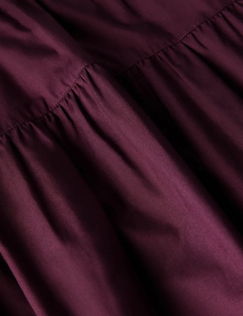 Pure Cotton Midi Tiered Skirt