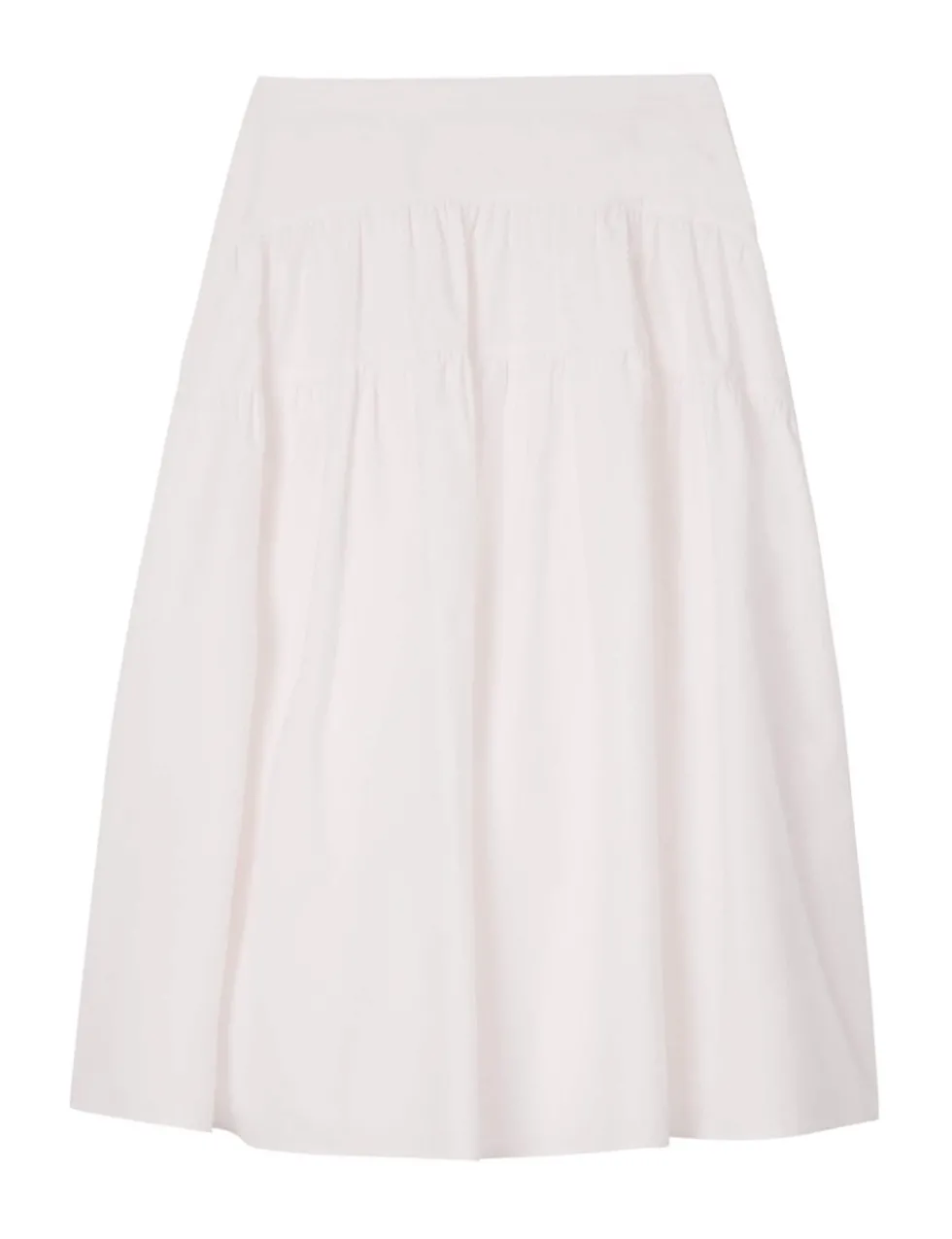 Pure Cotton Midi Tiered Skirt