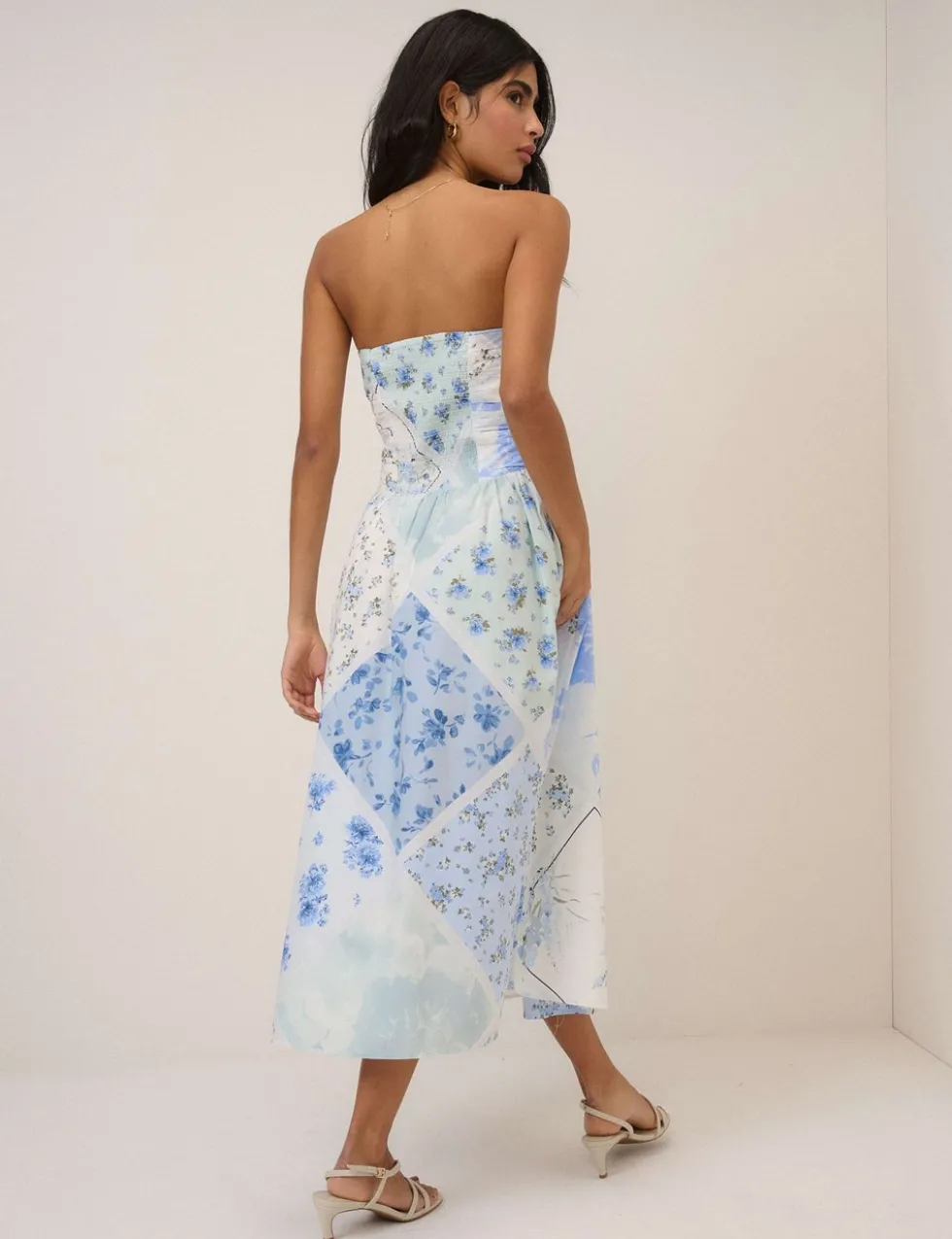 Pure Cotton Midi Waisted Dress