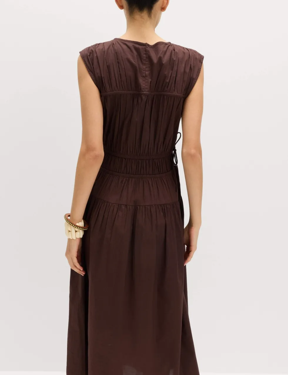 Pure Cotton Midi Waisted Dress
