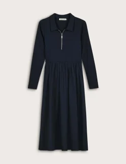 Pure Cotton Midi Waisted Dress
