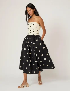 Pure Cotton Midi Waisted Dress