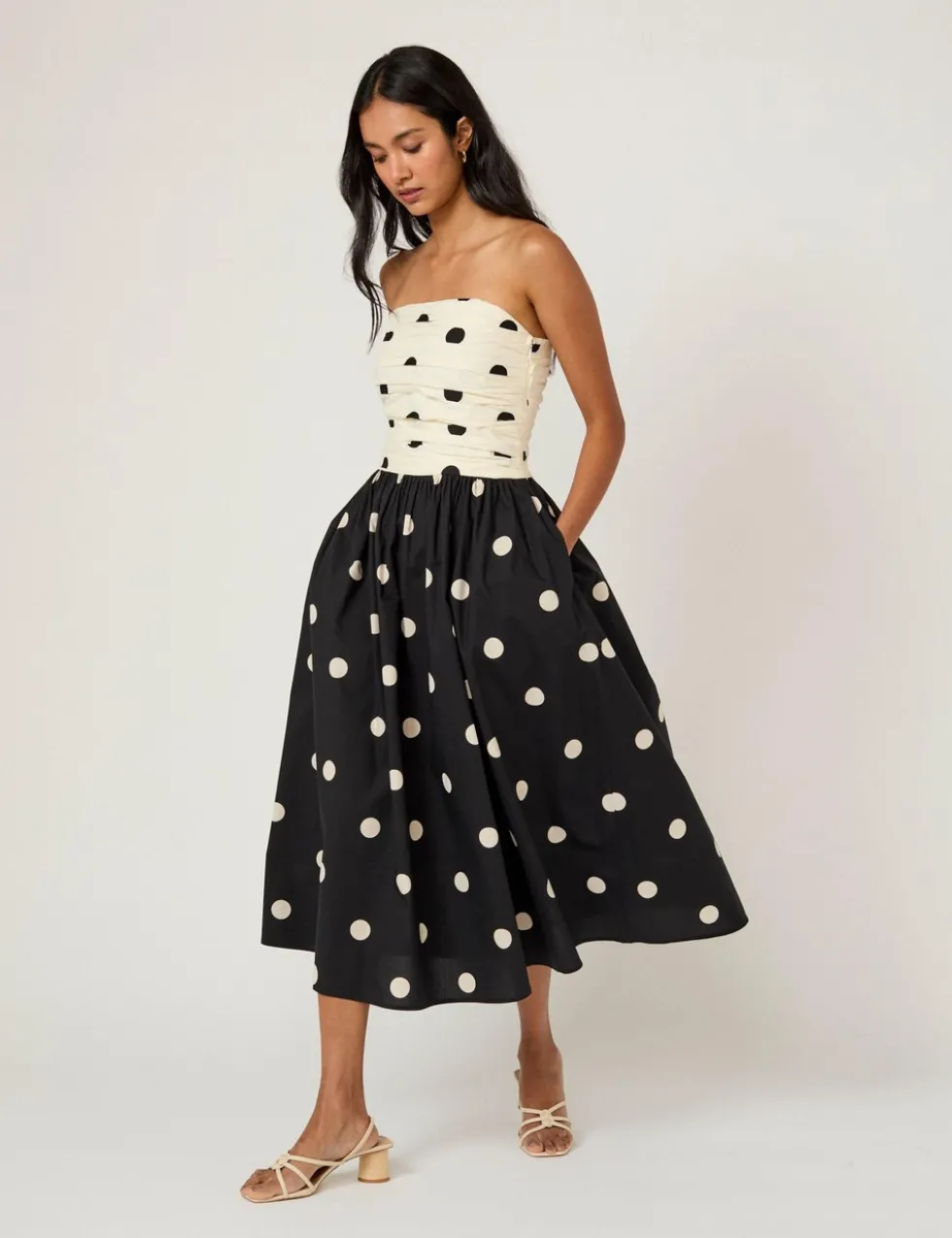 Pure Cotton Midi Waisted Dress