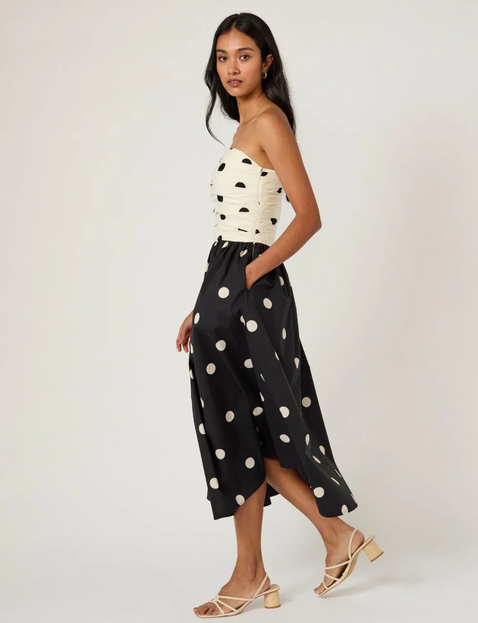 Pure Cotton Midi Waisted Dress