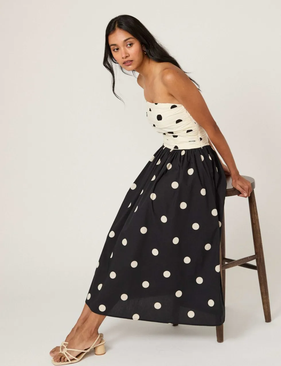 Pure Cotton Midi Waisted Dress