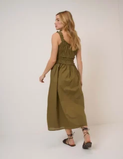 Pure Cotton Midi Waisted Dress