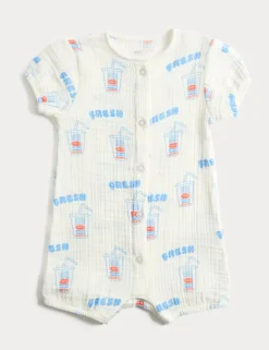 Pure Cotton Milkshake Print Romper (0-2 Yrs)