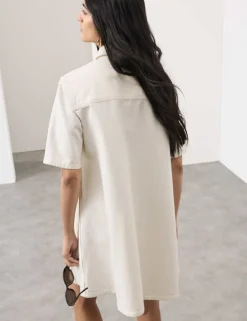 Pure Cotton Mini Shirt Dress