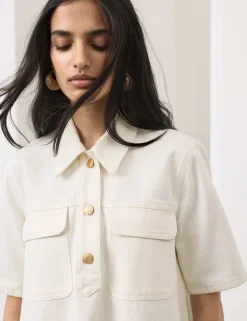 Pure Cotton Mini Shirt Dress