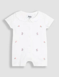 Pure Cotton Mouse Embroidered Sleepsuit (0-12 Mths)