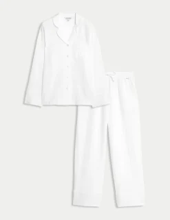 Pure Cotton Muslin Revere Pyjama Set