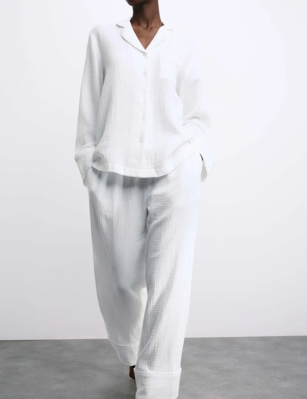 Pure Cotton Muslin Revere Pyjama Set