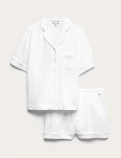 Pure Cotton Muslin Revere Shortie Set