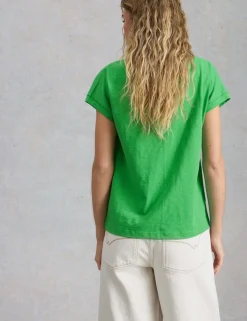 Pure Cotton Notch Neck T-Shirt