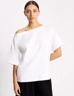 Pure Cotton Off The Shoulder T-Shirt