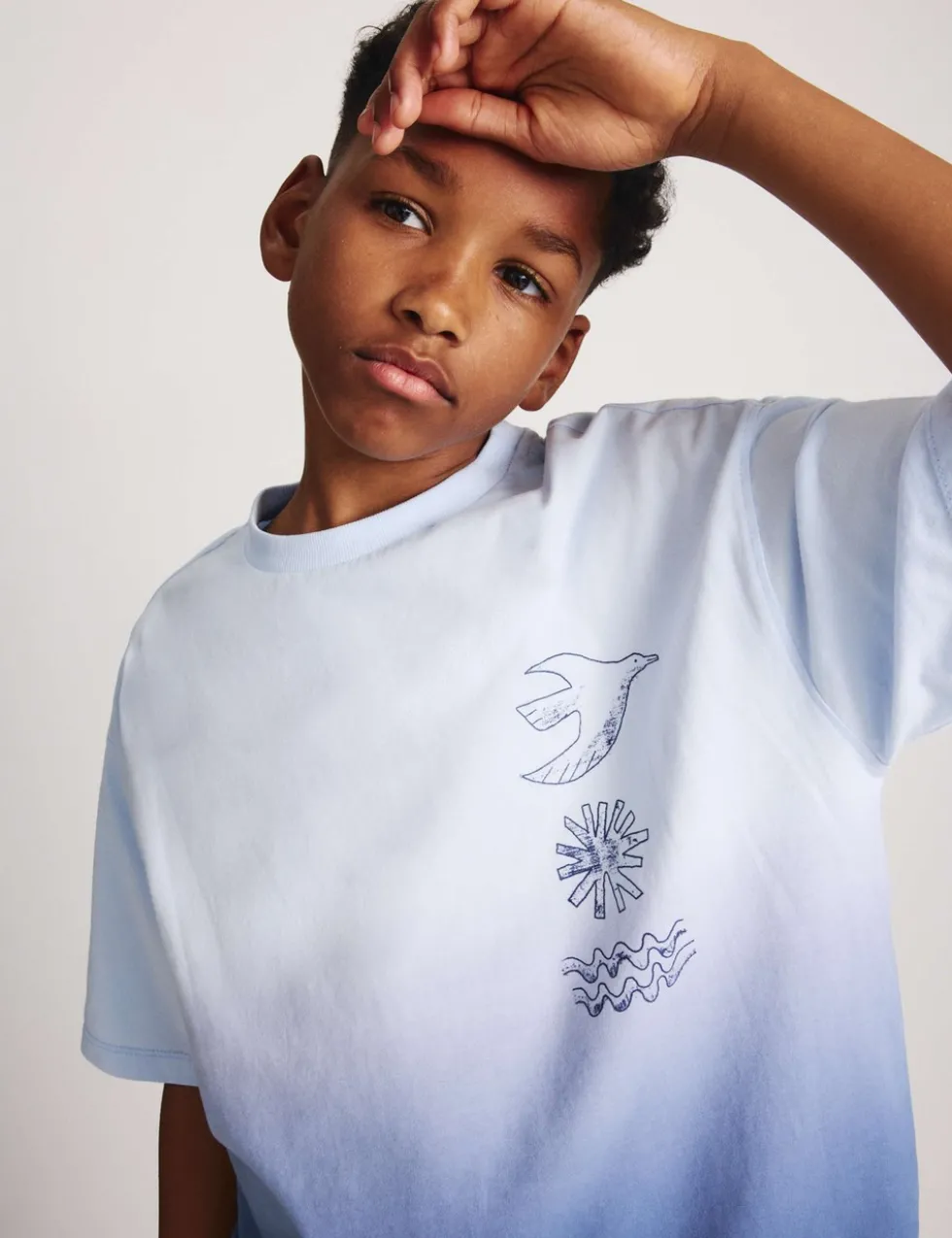 Pure Cotton Ombre Graphic T-Shirt (6-16 Yrs)