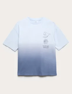 Pure Cotton Ombre Graphic T-Shirt (6-16 Yrs)