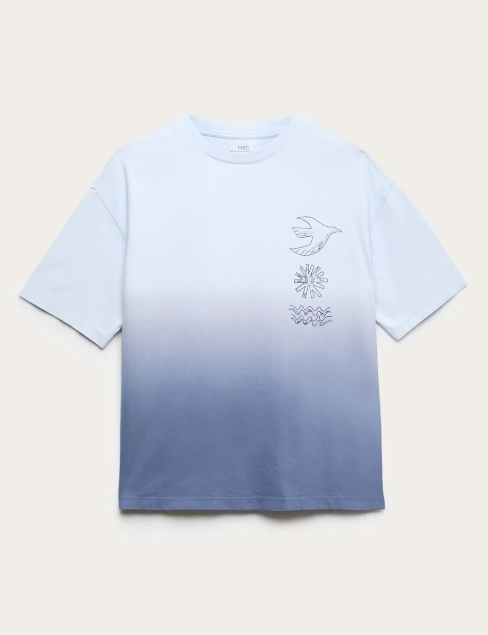 Pure Cotton Ombre Graphic T-Shirt (6-16 Yrs)