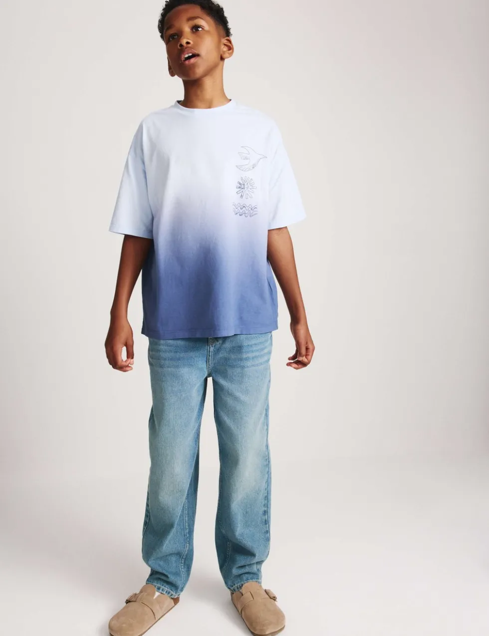 Pure Cotton Ombre Graphic T-Shirt (6-16 Yrs)