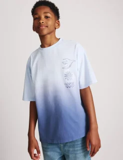Pure Cotton Ombre Graphic T-Shirt (6-16 Yrs)