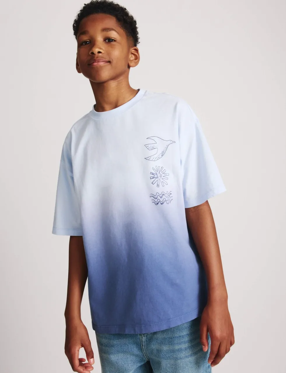 Pure Cotton Ombre Graphic T-Shirt (6-16 Yrs)