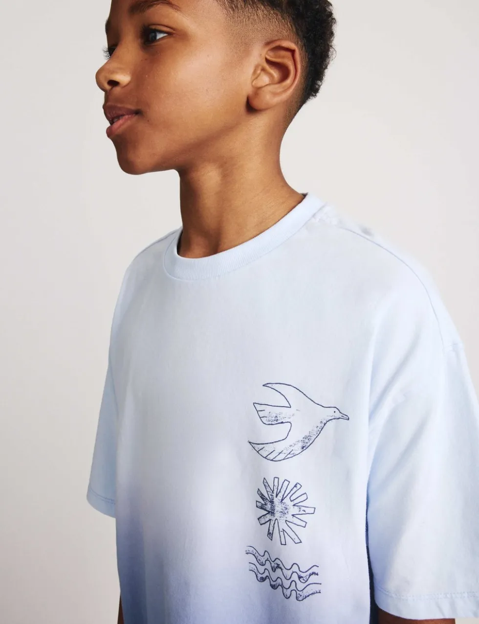 Pure Cotton Ombre Graphic T-Shirt (6-16 Yrs)