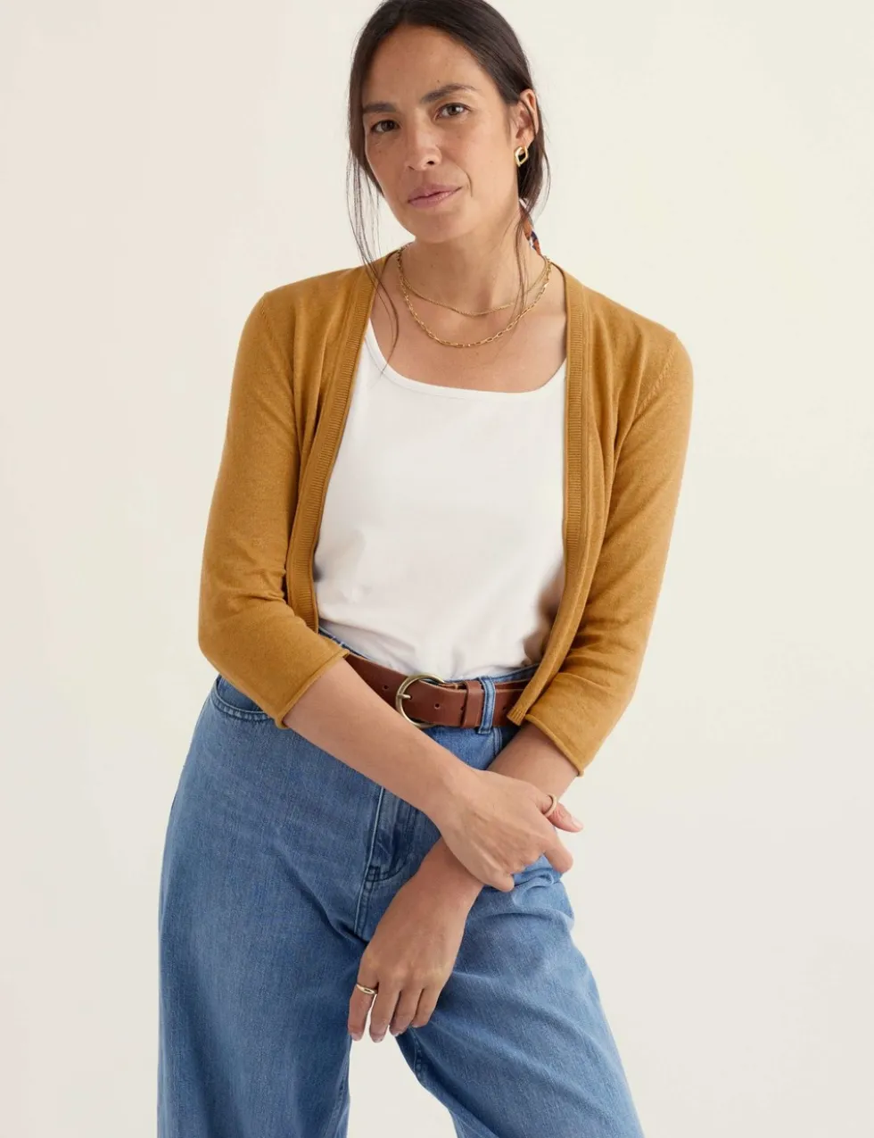 Pure Cotton Open Front Cardigan
