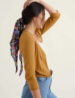 Pure Cotton Open Front Cardigan