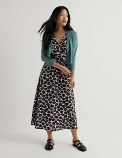Pure Cotton Open Front Cardigan