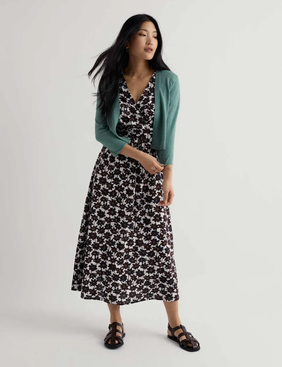 Pure Cotton Open Front Cardigan