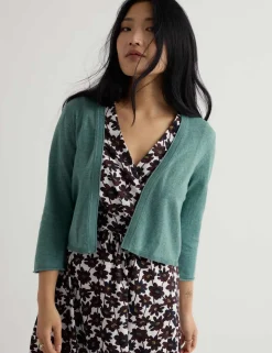 Pure Cotton Open Front Cardigan
