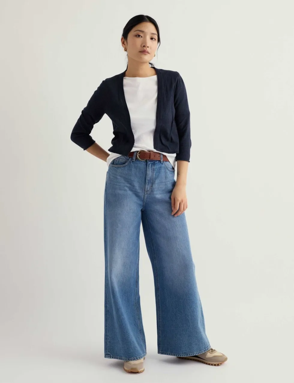 Pure Cotton Open Front Cardigan