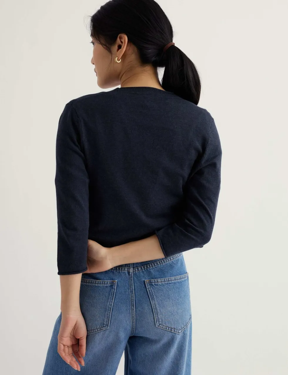 Pure Cotton Open Front Cardigan