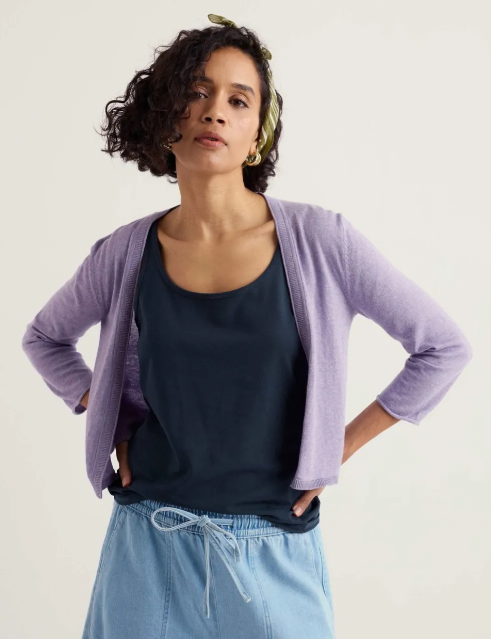 Pure Cotton Open Front Cardigan